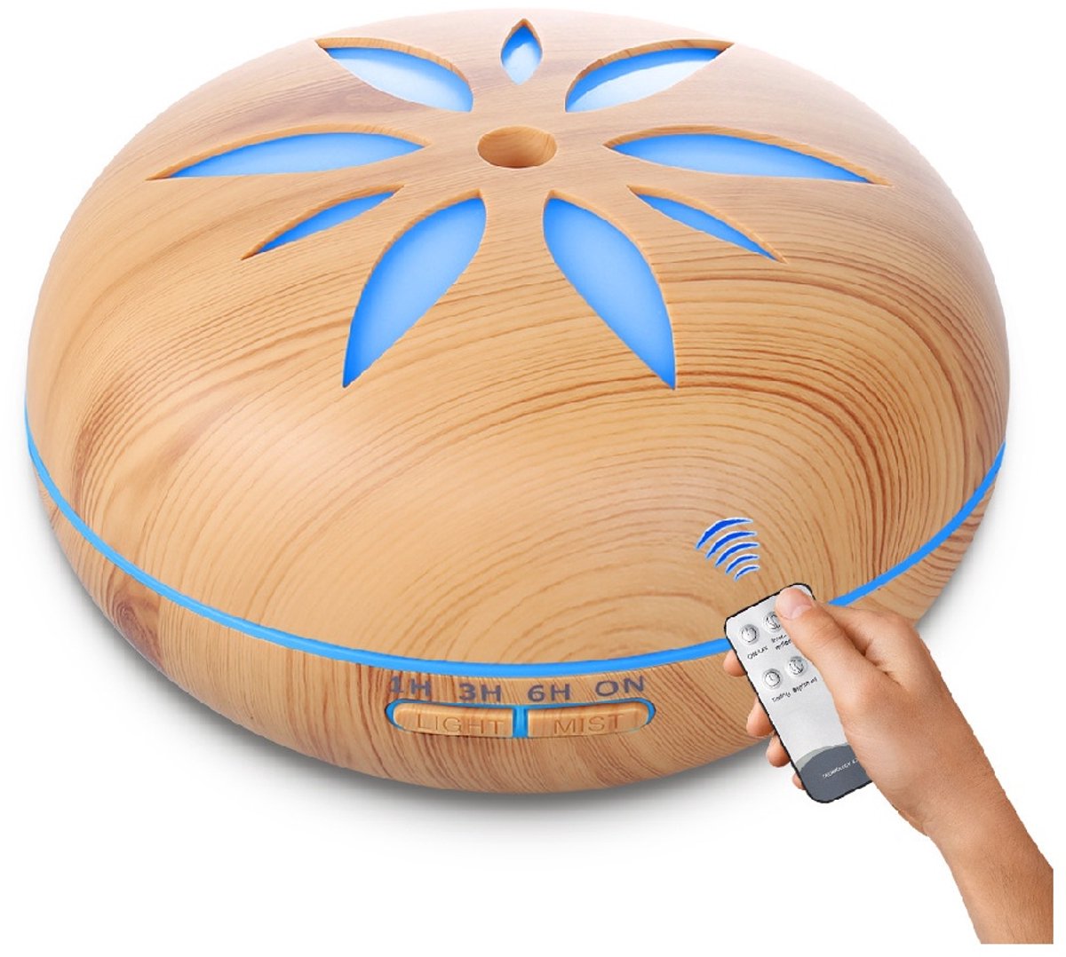 longziming -Ultrasone Luchtbevochtiger - Aromatherapie Diffuser - Ultrasone Vernevelaar - 550ml Grote Capaciteit - 7 Kleuren LED Licht - Duurzaam ABS Materiaal - Afstandsbediening Inclusief - Bevordert Slaapkwaliteit - 1 Stuk