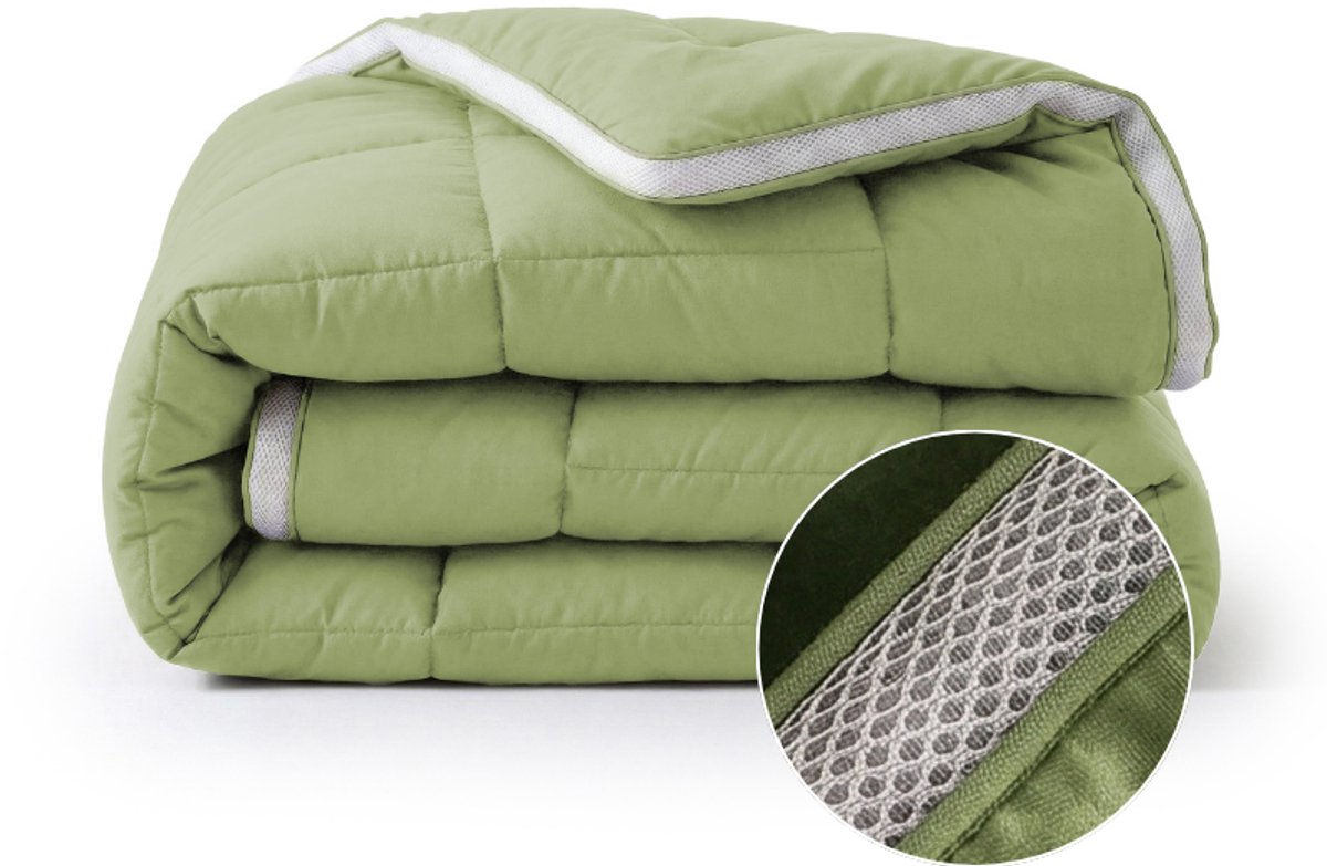 Dekbed-Discounter - Sleeptime Dekbed Zonder Overtrek 200 x 200 cm - Dekbed zonder overtrek - Wasbaar op 40 graden - Verkoelend dekbed - Groen