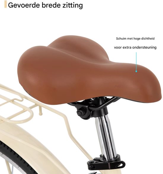 Strandcruiser – Voor heren en dames – 7 versnellingen / achterdrager / retro stijl – Paars / 66 cm — afbeelding 5