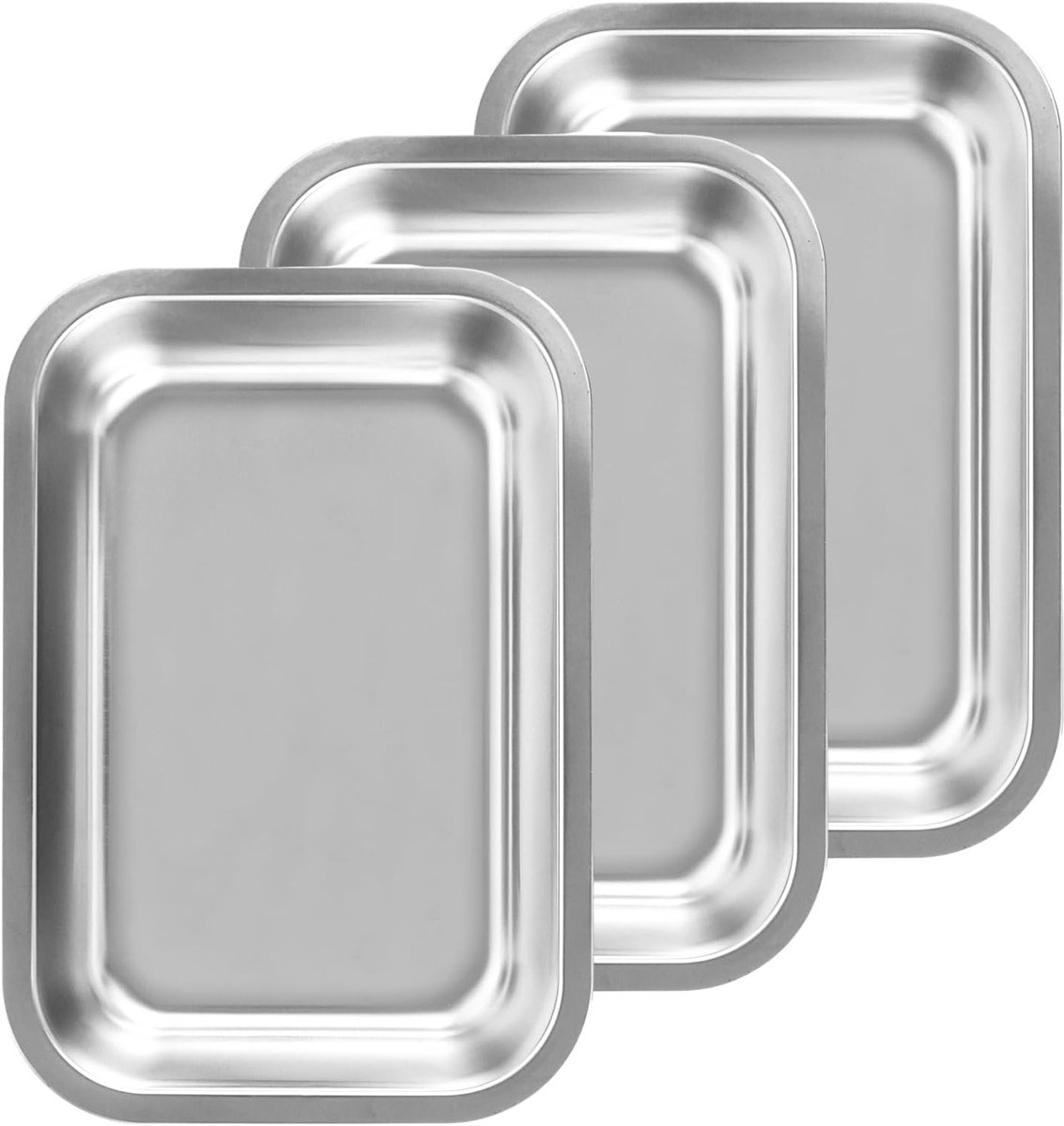 Set van 3 RVS Bakvormen voor Tiramisu, Rectangular, Ideaal voor Taarten en Desserts