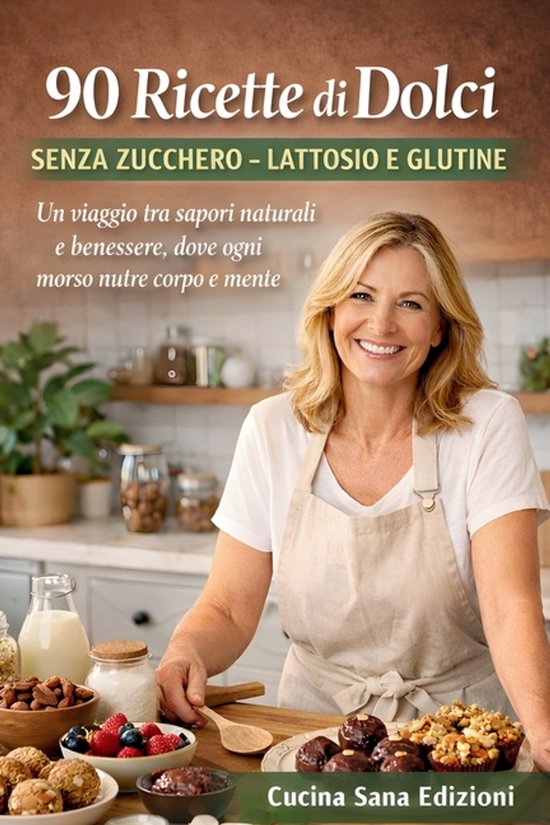 90 Ricette di Dolci senza zucchero lattosio e glutine - cover