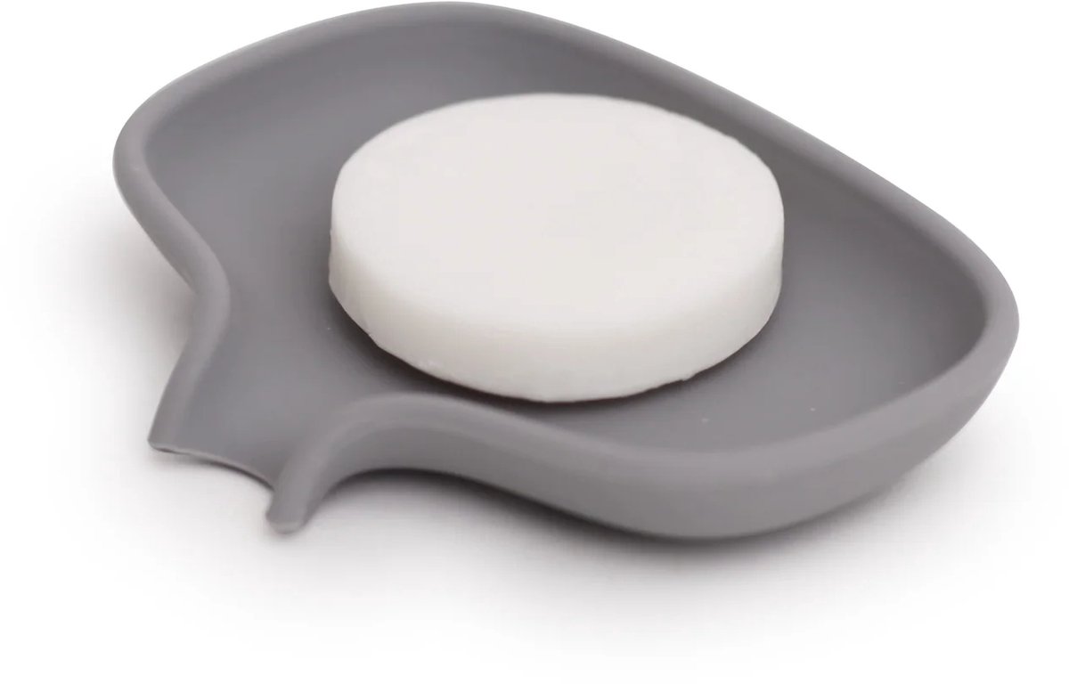 Bosign zeepbakje - Soap Saver Flow - Licht Grijs- Klein - 10,8 x 8,5 x 2 cm