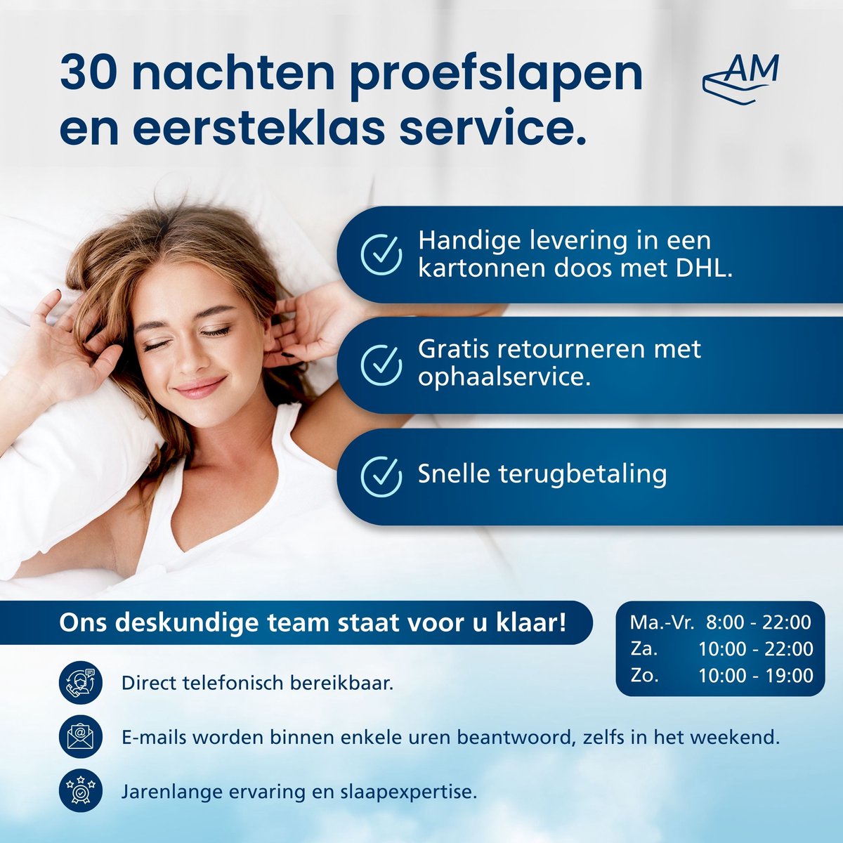 AM Qualitätsmatratzen Partnermatras 160x200 cm - Hoogwaardig 7-Zone Pocketveringmatras - twee verschillende hardheden - Zeer zacht (H1) & Stevig (H4) - 24 cm Premium hoogte - 160 x 200cm - Partnermatras thumbnail 6