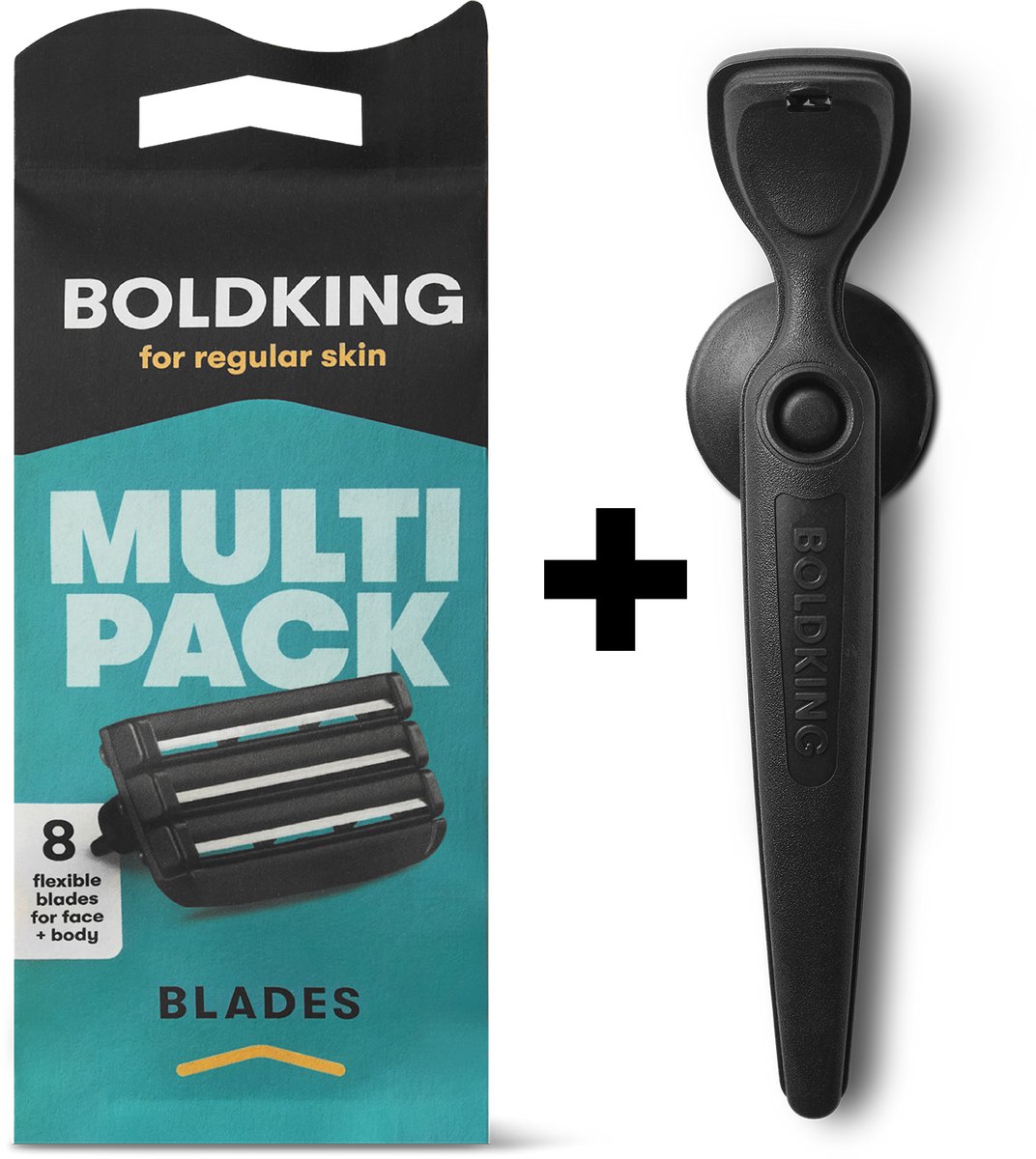 Boldking Scheermesjes Regular - 8 Stuks Inclusief Houder met Zuignap - Scheermes Heren & Dames