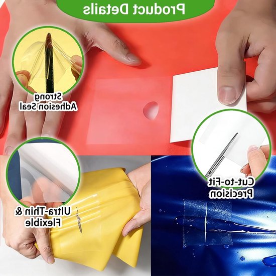 Zelfklevende TPU Reparatie Patches - Waterdicht en Transparant - 18 Stuks voor Luchtbedden, Zwemvins en Donsjassen - Flexibel en Duurzaam voor Buitenactiviteiten van Merkloos — afbeelding 2