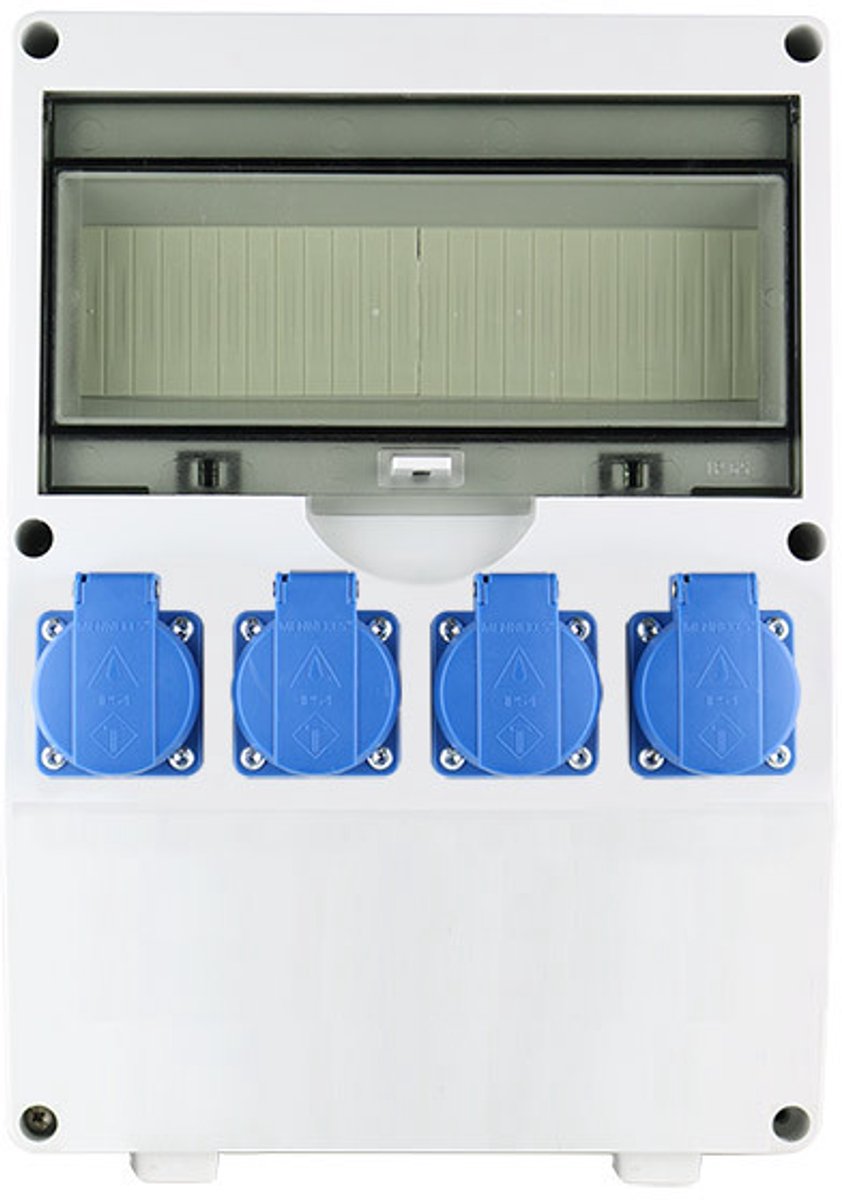 EMAT ledige kunststof wandverdeler IP44 met 4x schuko 16A (85016004)