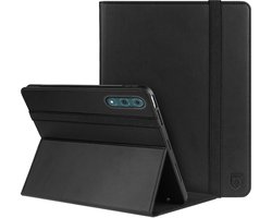 Rosso Element Hoes Geschikt voor Lenovo Yoga Tab Plus | Book Case | Volledige bescherming | Elastische band | Sleep/Wake functie | Met Penhouder | Verstelbare standaard | Zwart
