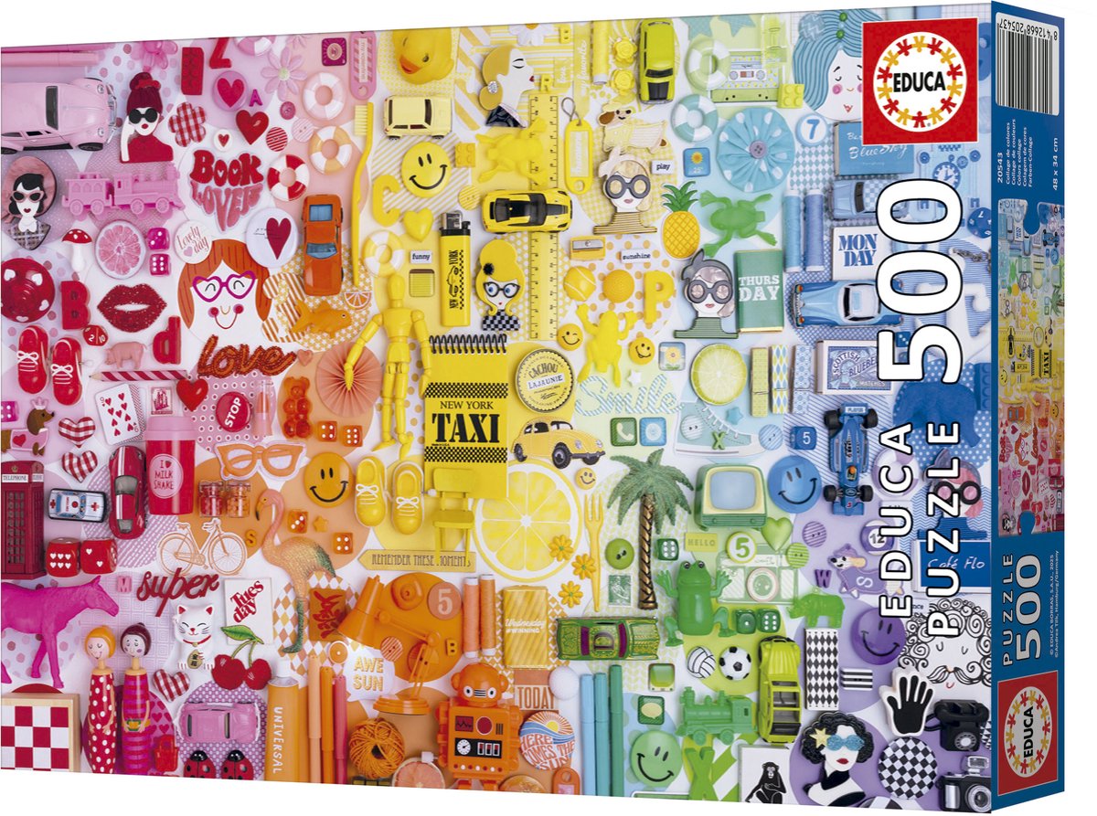 Educa - Puzzel - collage kleuren - 500 stukjes karton - Legpuzzel
