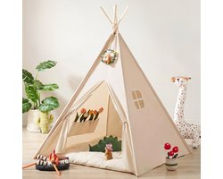 Homeblend Speeltent Kind 120x120x150cm - Speeltent jongens en meisjes - Tipi Tent - Speelhuisje - Kindertent - Tent Kinderen - Peuter Tent