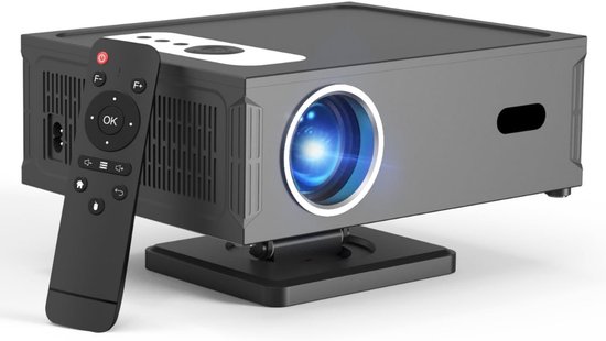 4K Mini Beamer Zwart Draagbare Projector Android 11 WiFi 6 Bluetooth 5.0 Compact Voor Films & Presentaties