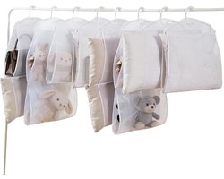 Kussen Droogzak - 8 Stuks - Draagbaar Wasrek - Kussen Droognet - Waszakken voor Kussens & Knuffels - Hangend Droogrek - Multifunctionele Hangende Opbergtas - Droogrekken voor Poppen van Speelgoed, Kussens, Handdoeken - 4x Enkel & 4x Dubbel - SOLLBRY®