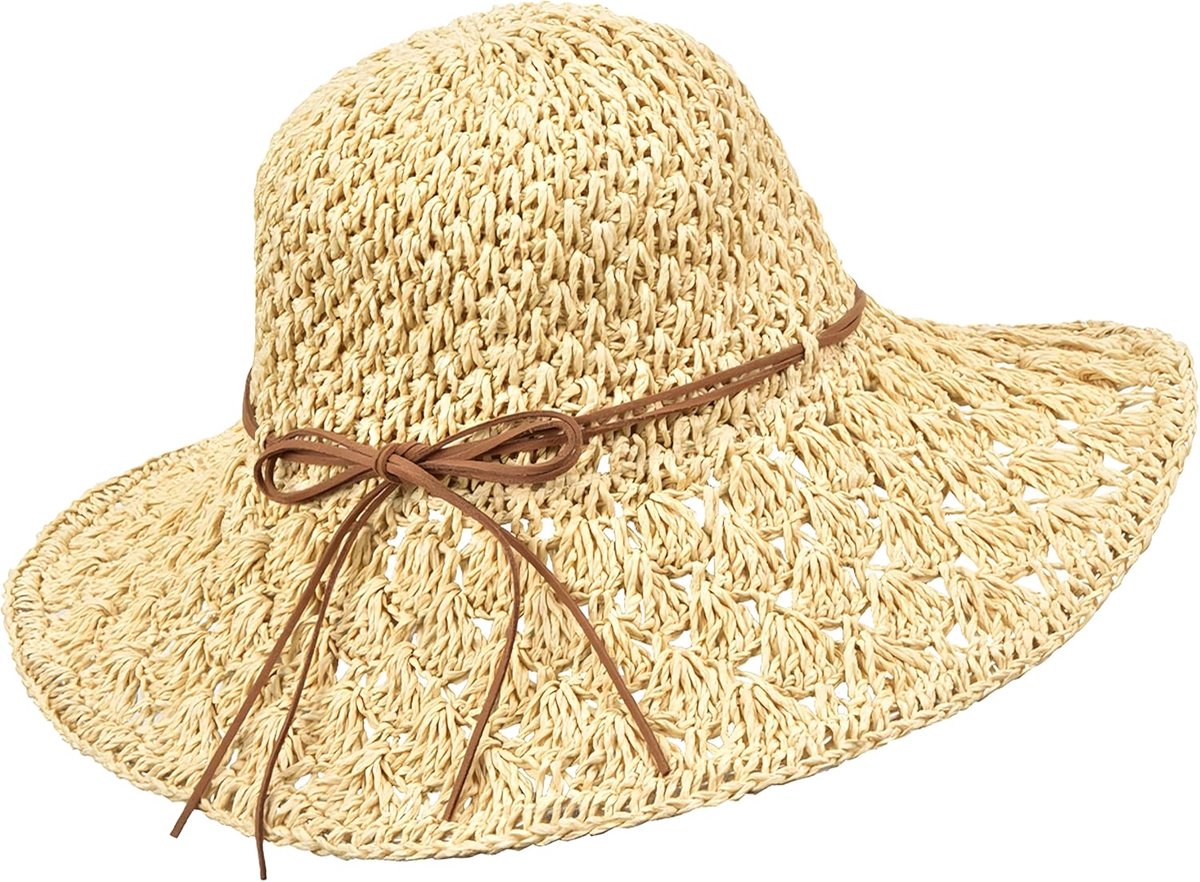 JeiibrZui Dames Zonnehoed - Faltbare UV-Bescherming Hoed - 56-58 Cm - 1 Stuks - Beige