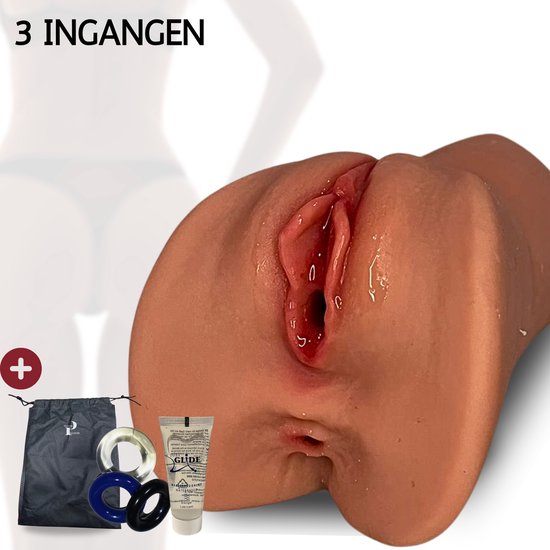 Pillow Pleasure® Sophie - 3-in-1 Pocket Pussy Basisbundel - Realistische Masturbator met Vagina, Mond & Anus - Inclusief Glijmiddel & Accessoires - Sexpop - Sekspop - Sex doll - Sexpop voor mannen - Sekspop voor man - sex toys hommes