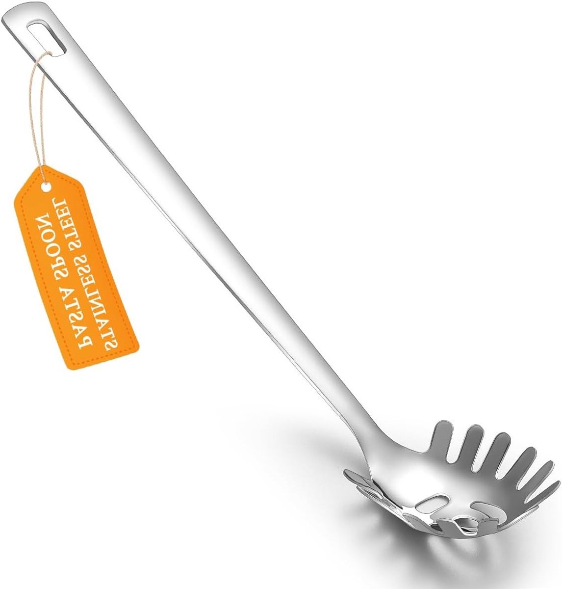 Roestvrijstalen Spaghetti Lepel met Tanden - Pastaschepper voor Keuken, Vaatwasserbestendig en Makkelijk Schoon te Maken