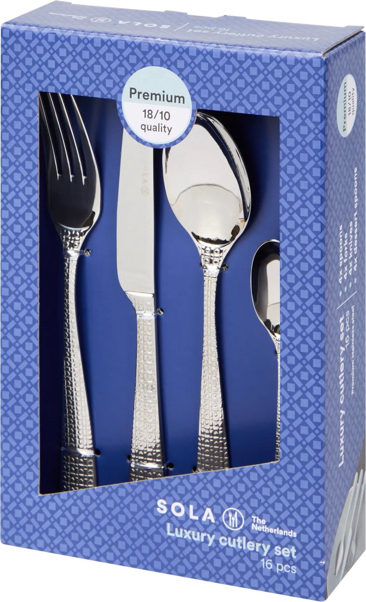 Sola - Luxury Cutlery Bestekset - 16 delig - 4 personen - RVS
