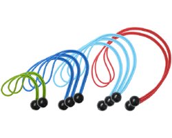 MasterLock 3258EURDAT - Snelbinders met bal - Elastische spanners - Ball Bungees - Set van 10 stuks
