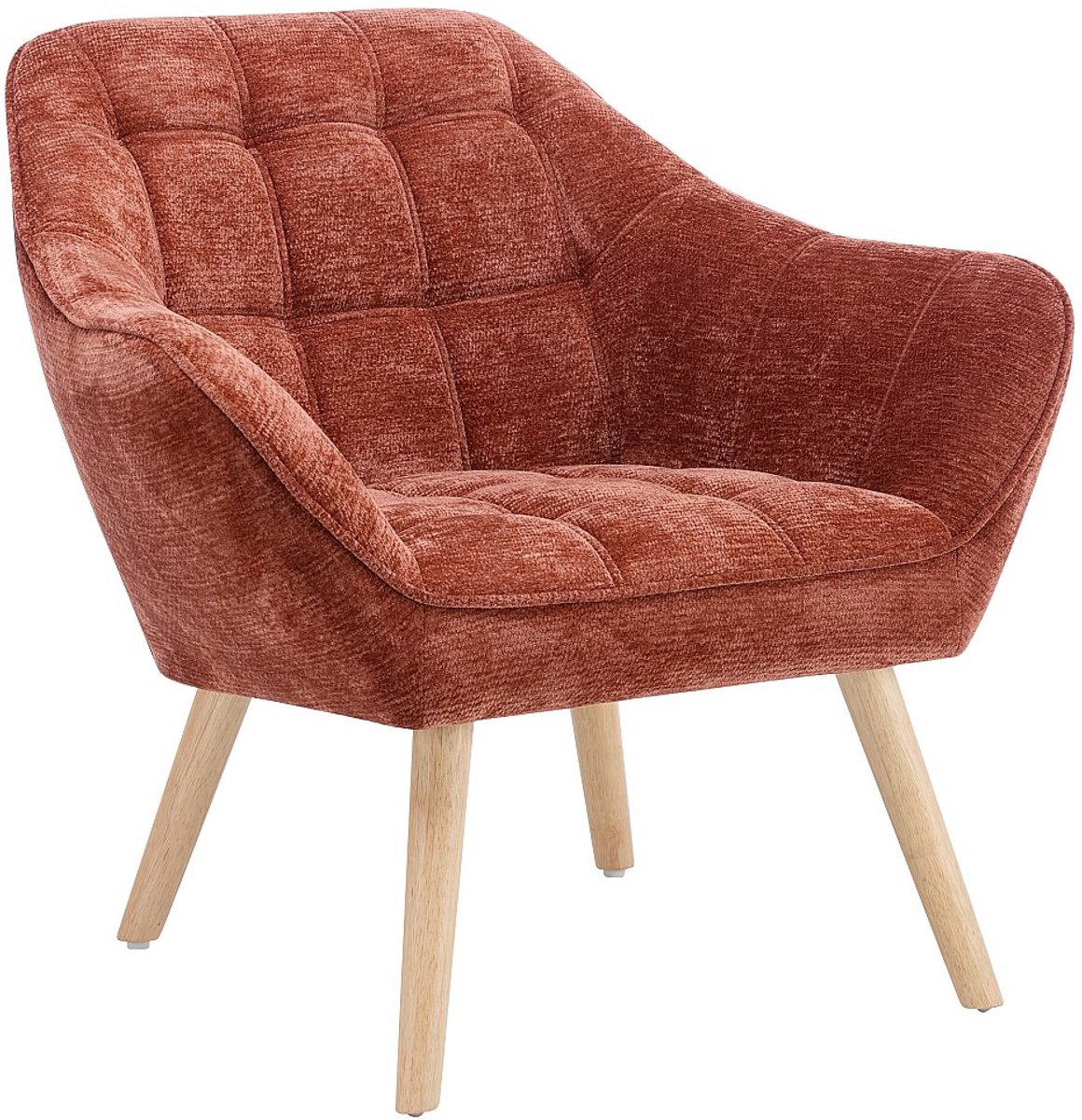 Vente-unique Fauteuil in terracottakleurige gestructureerde stof CASERTA