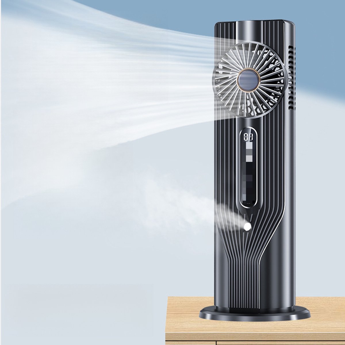 Draagbare airconditioning, 6 snelheidsinstellingen, persoonlijke koelventilator, met 6-uurs timer, 3-in-1 luchtkoeler, geschikt voor kamers, kantoren en kamperen, zwart – foto 5
