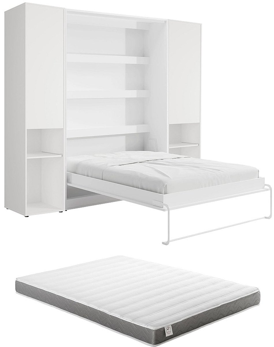 Vente-unique Bedkast hout wit 140 x 200 cm