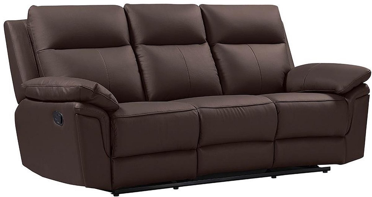Vente-unique 3+2 zits relaxbank en -fauteuil van buffelleer PAKITA - Bruin