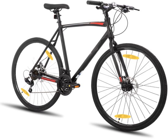 Racefiets - Voor volwassenen - 14 versnellingen, lichtgewicht aluminium frame, geschikt voor stadswoon-werkverkeer en fitness - Zwart, M, 700c van Merkloos — afbeelding 4