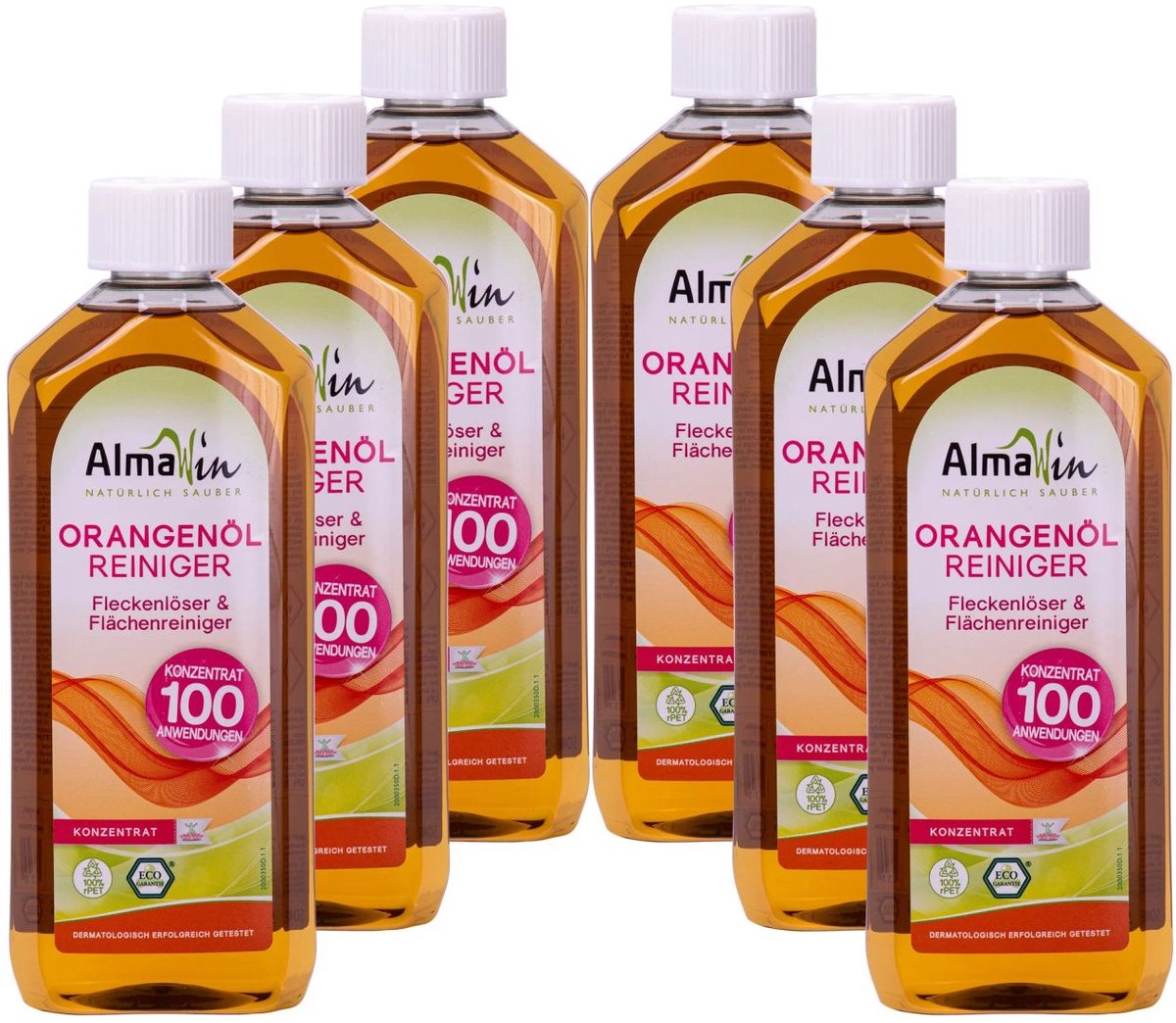 Oranjenolreiniger Concentraat 500ml x6 – Krachtig Natuurlijk Schoonmaakmiddel met Sinaasappelolie, Ecologisch, Zuinig en Veelzijdig voor Diverse Oppervlakken