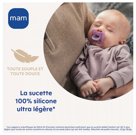 MAM Comfort 2 Silicone Fopspenen 2-6 Maanden (Kleur : Roze en beige) van MAM — afbeelding 4