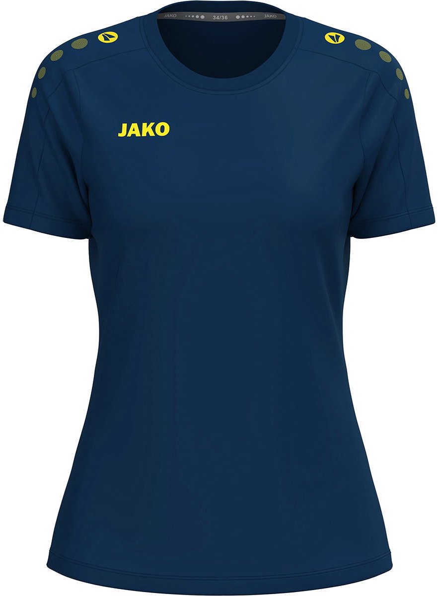 Jako One T-Shirt Dames - Navy / Citroen | Maat: 34-36