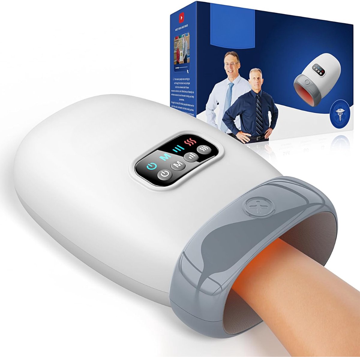 KAD® Handmassageapparaat - Massage Gun - Handmassage Apparaat - Grijs - Wit - 30cm x 19cm x 11cm
