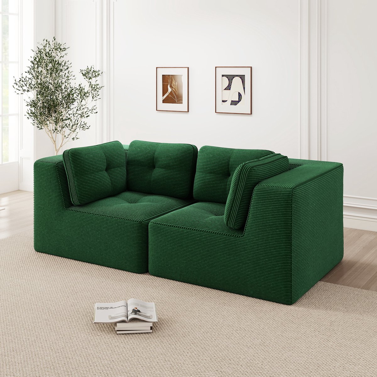 FloraGrace Hoekbank 2-Zits – Modulair En Frameloos – Wolkzacht Comfort Voor Woonkamer Of S