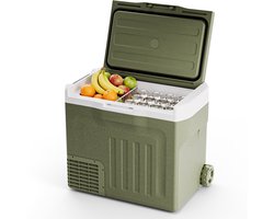 Auronic Elektrische Koelbox - Compressor - 40L - 12V en 240 volt - Camping Koelkast - Frigobox Auto - Met Wielen en Hendel - Groen