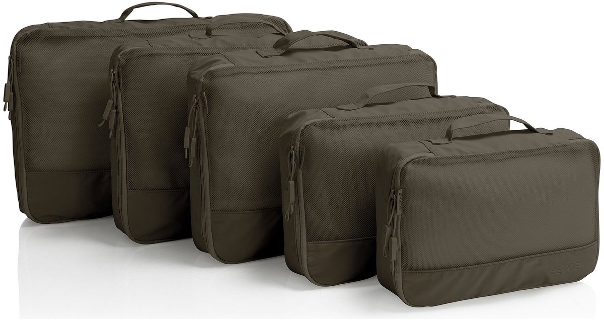 HEYS kledingzak EcoTex Packing Cubes Set 5pc Green olijfgroen