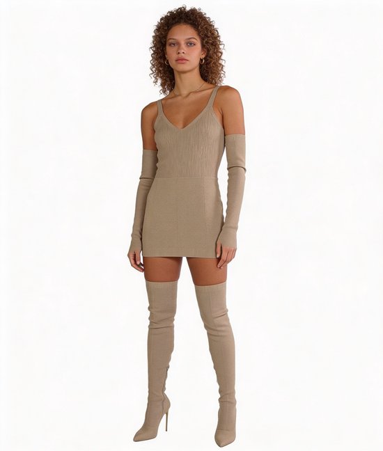 Overknee Laarzen - Hoge Hakken - Wit