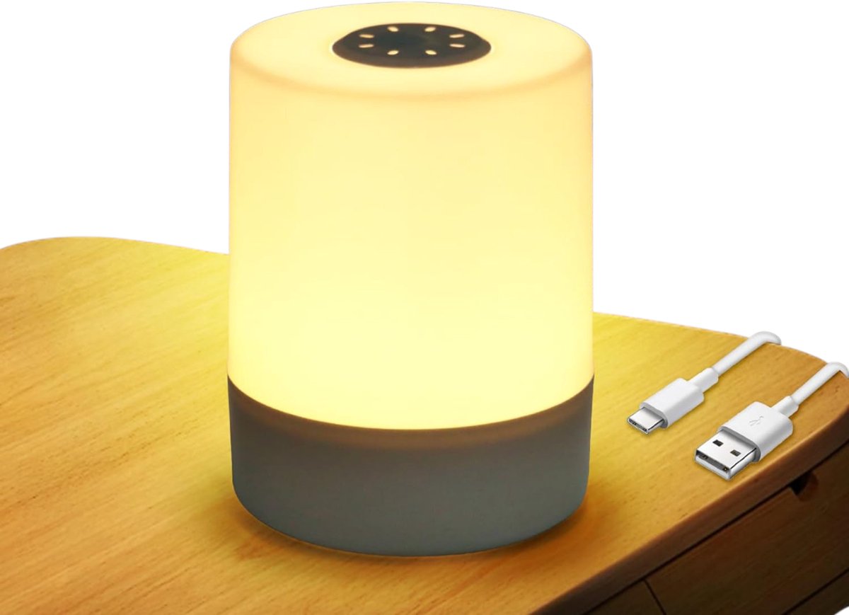 HEZIVO® Tafellamp Oplaadbaar - Nachtlampje Dimbaar - Leeslamp - USB