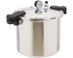 TamTrade Snelkookpan - Pressure cooker - Meervoudig beveiligd - 22L - Ø32cm - Ingebouwde drukmeter - 3-in-1 functionaliteit