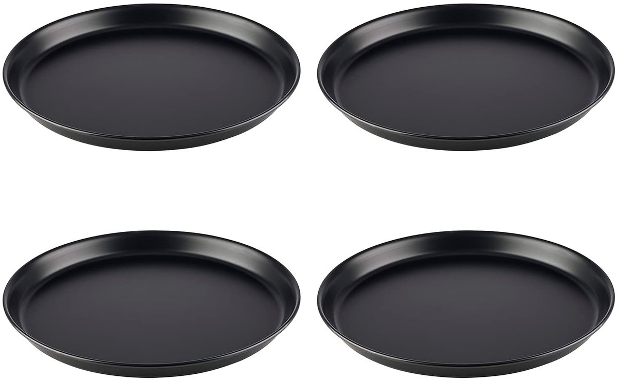 APS Pizzavorm Rond - Pizzapan Ongecoat Staal - Professioneel Bakken - Ø30cm - Set van 4