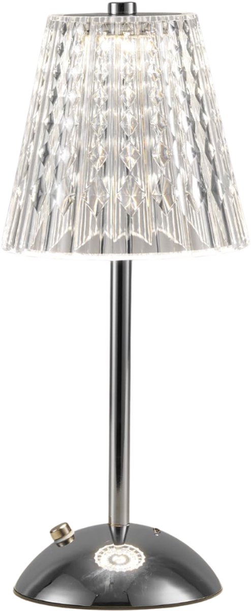 HEZIVO® Tafellamp Oplaadbaar - Leeslamp Dimbaar - Touch Bediening - Chroom