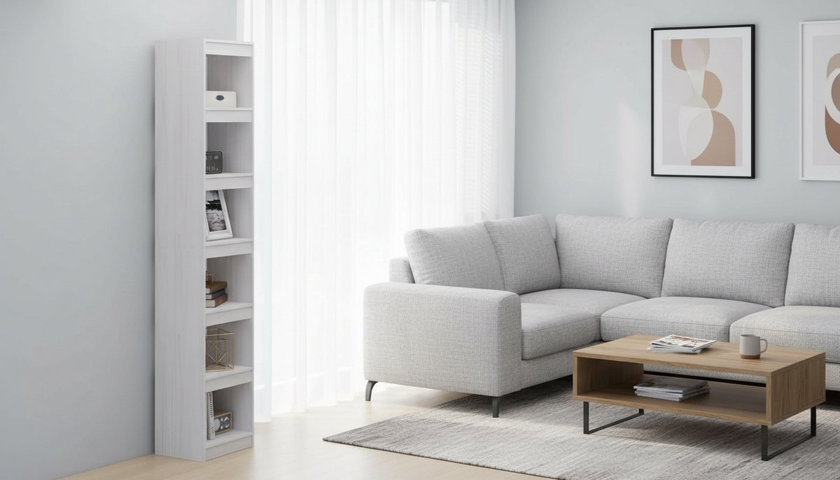 Boekenkast Massief Grenenhout 3-Vaks – Vrijstaande Open Kast / Ruimteverdeler 40x30x71,5 cm – Rustiek Wit – Multifunctioneel Voor Woonkamer & Kantoor – abtkantoor