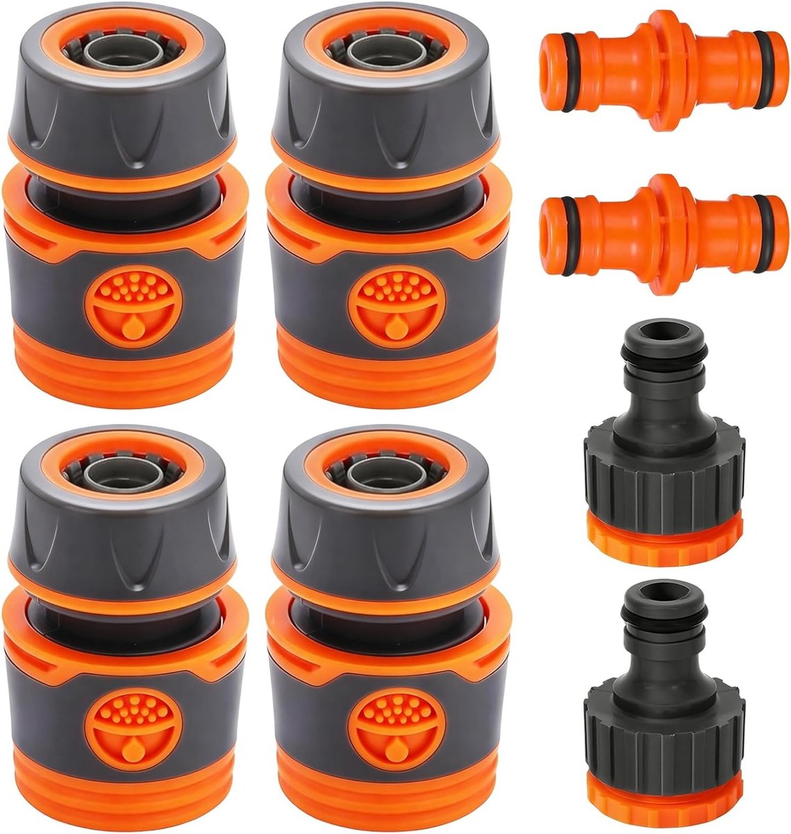 Slangverbinder 1/2 inch voor tuinslang, slangkoppeling, slangaansluiting en dubbele stekker voor tuin en auto wassen