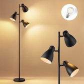Home Sweet Home - Moderne Vloerlamp - Staande Lamp met 3 lampen - Zwart - 38.5/38.5/166.5cm - Inclusief LED E27 Lichtbron 4W 806Lm - met