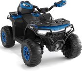 HOERFURIY Elektrische Kinderquad 12V met Afstandsbediening - ATV Voertuig voor Kinderen 3 tot 8 Jaar - 2 Motoren, Vering, LED Verlichting & Bluetooth - 95x56x55 cm - Donkerblauw