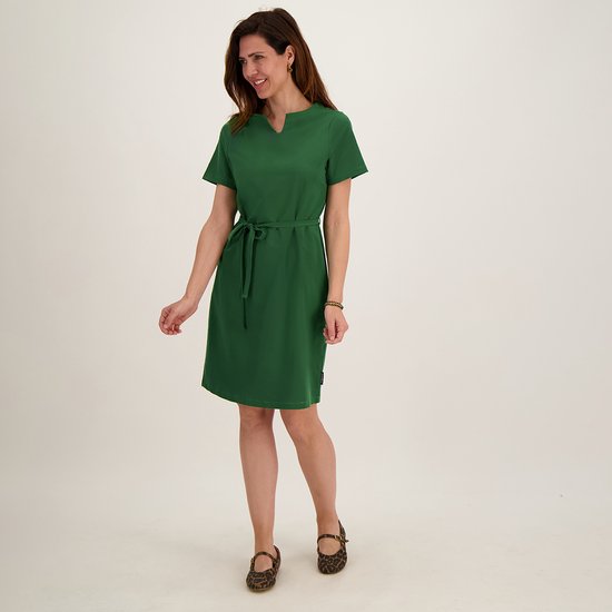 ZEAGOO Zomerjurk voor dames, elegante jurk met korte mouwen, ronde hals, midi-jurk, A-lijn, bloemenjurk, casual tuniekjurk, hoge taille, strandjurk met zakken, S-XXL, Bloemen K, XL