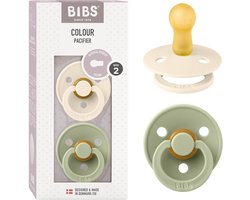 Bibs Colour Fopspeen - 6-18 mnd - 2-pack - Rond - Ivory/Sage