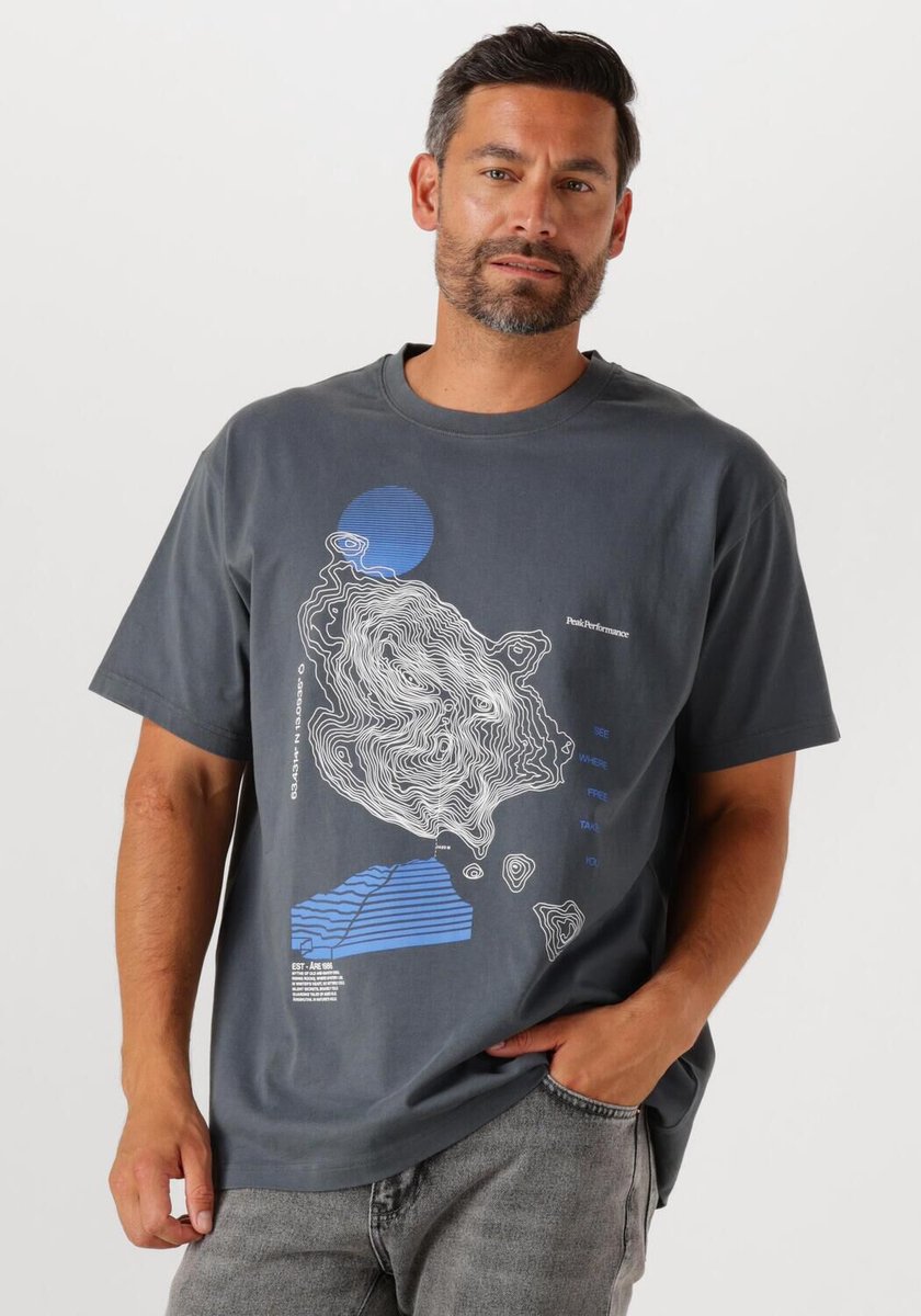Peak Performance M Graphic Tee Polo's & T-shirts Heren - Blauw - Maat M