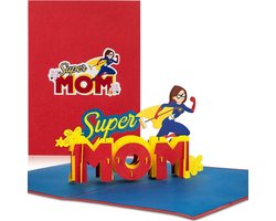 papercrush® Pop-up kaart Super mama pop-up kaart/moederdag/mama/super/3d kaart
