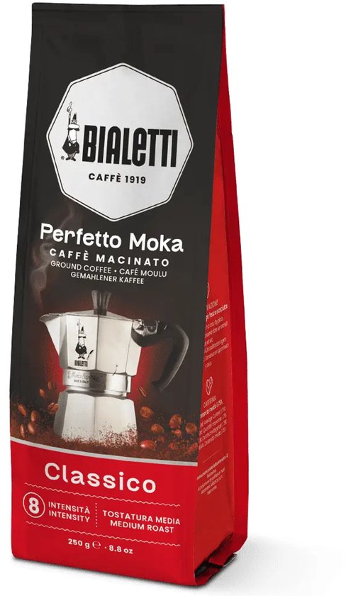 Bialetti Perfetto Moka - Classico - Gemalen Koffie - 250 gram