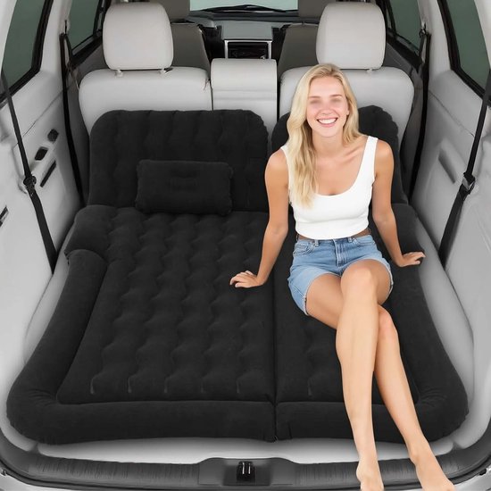 Linkforu - Luchtbed met Kussens - Opblaasbare Autobedset - voor Comfortabel Kamperen en Reizen - Geel –Zwart - Grijs van Linkforu — afbeelding 4