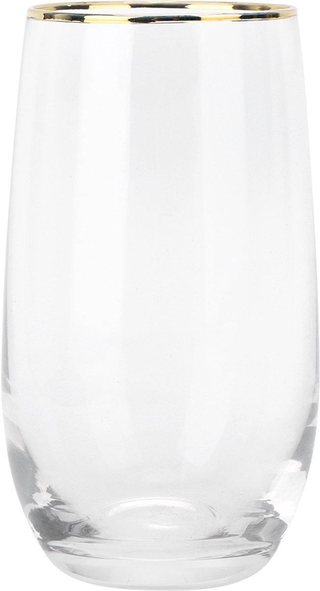 Cuhostki 1 Stuk - Glazen Drinkglas Met Gouden Rand - Transparant - Model G - Hittebestendig