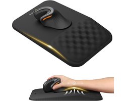 ProtoArc® MP50 Ergonomische Muismat met Polssteun – Memory Foam, Massage Design & Antislip Basis – Zwart – Mousepad – Ergonomisch – Muismatten