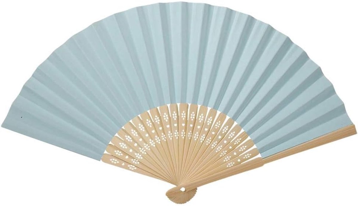 Handwaaier - Spaanse Handwaaier - Verkoeling Waaiers voor Zomerse Themperatuur - Waaier Festival - Chinese Waaier - Festival Waaier - Verkoelend - Handventilator - Tegen Opvliegers - 1 Stuk - Lichte Bluaw - van Imperatoris